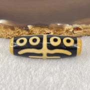 Natural Powerful Tibetan Old Oily Agate Water Lines 8 Eyes Dzi Bead Heavenly Master (Tian Zhu) 水纹八眼天诛 10.14g 38.4 by 13.0mm - Huangs Jadeite and Jewelry Pte Ltd