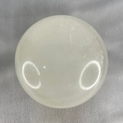 Natural Milky White Quartz Crystal Sphere Ball with Wooden Stand 1,624.0g 101.0 by 113.0mm - Huangs Jadeite and Jewelry Pte Ltd