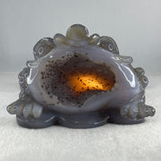 Natural Jelly Purpleish Wuji with White Agate with Crystal 3 Legged Toast Display 1,214.2g 155.0 by 90.0 by 100.0mm - Huangs Jadeite and Jewelry Pte Ltd