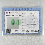 Type A Faint to Bright Apple Green Jadeite Oval Cabouchon Stone For Setting 2.34g 19.3 by 10.6 by 6.2mm - Huangs Jadeite and Jewelry Pte Ltd