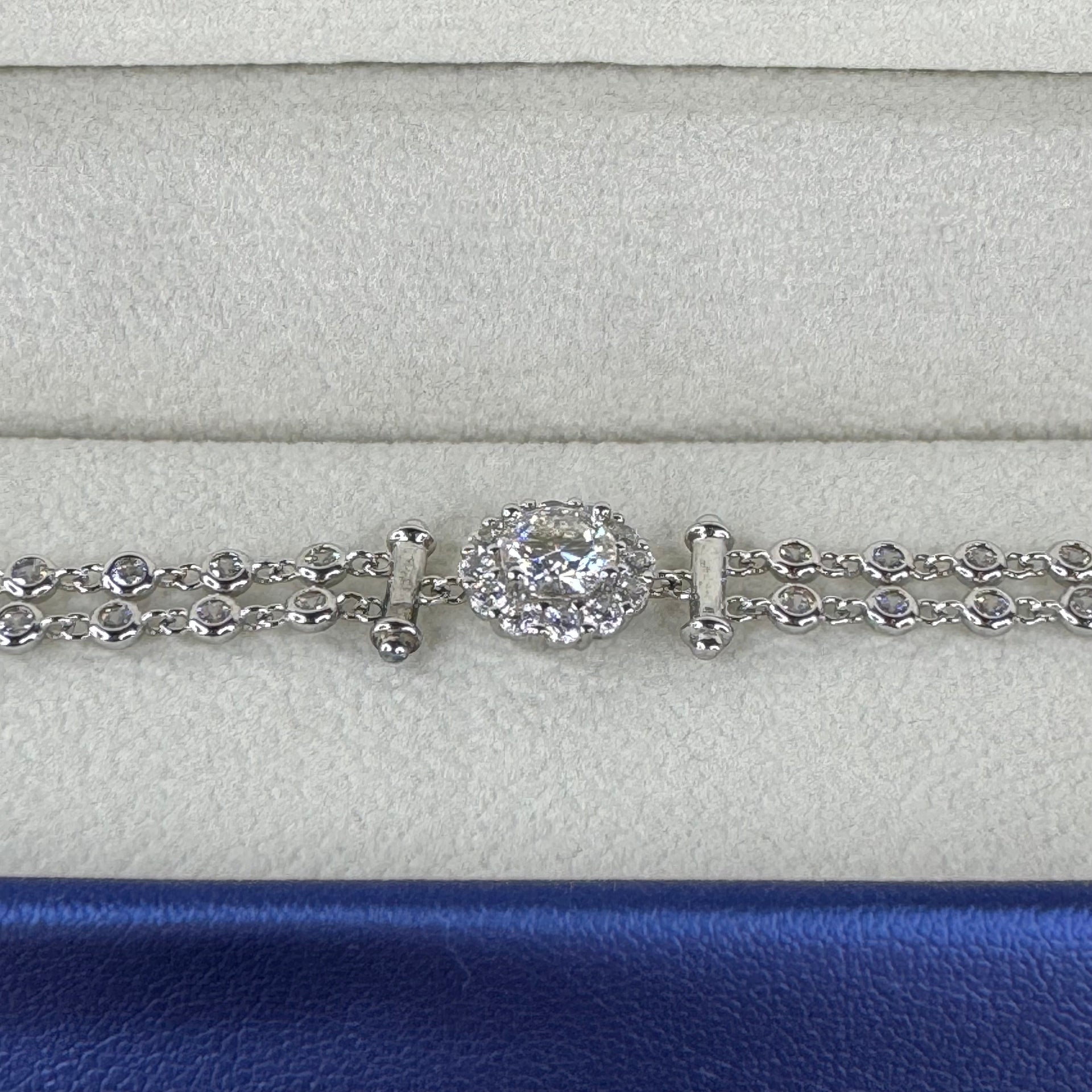 Certified Moissanite in 925 lSliver Necklace 7.85g 6.5mm 1.0ct - Huangs Jadeite and Jewelry Pte Ltd