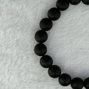Natural Dark Matt Black Amber Beads Bracelet 天然大黑天翁琥珀手链 6.95g 15cm 8.4mm 22 Beads - Huangs Jadeite and Jewelry Pte Ltd