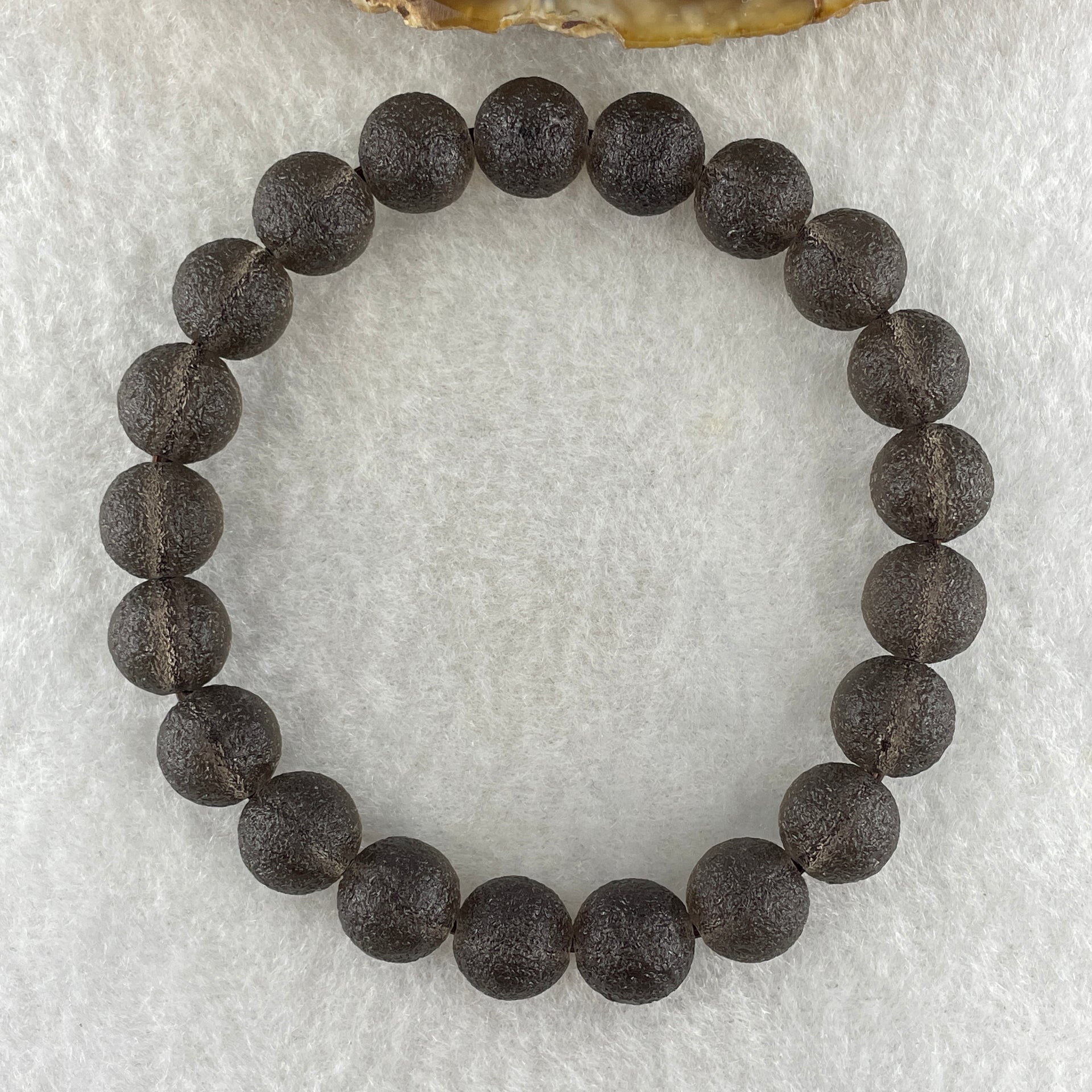 Grey Liuli Beads Bracelet 20.93g 16cm 9.6mm 21Beads - Huangs Jadeite and Jewelry Pte Ltd