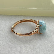 Natural Larimar in S925 Silver Rose Gold Color Ring (Adjustable Size) 2.01g 10.2 by 8.3 by 5.5mm - Huangs Jadeite and Jewelry Pte Ltd