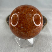 Natural Orange Calcite Ball with Clear Acrylic Display 545.43g 72.0 by 91.0mm - Huangs Jadeite and Jewelry Pte Ltd