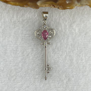 Natural Tourmaline Crystal Key with Charm Pendant in S925 Sliver 1.38g 5.2 by 3.8 by 2.0mm - Huangs Jadeite and Jewelry Pte Ltd