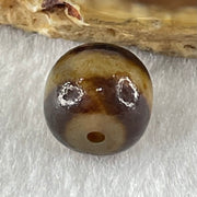 Natural Powerful Tibetan Old Oily Agate 1 Line Dzi Bead Heavenly Master (Tian Zhu) 1.93g 10.1 by 11.1mm - Huangs Jadeite and Jewelry Pte Ltd