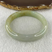 Natural Type A Super Jelly Light Green with Yellow Spots Jadeite Bangle 52.19g Inner Diameter 58.6mm 12.3 by 8.2mm (Close to Perfect) - Huangs Jadeite and Jewelry Pte Ltd