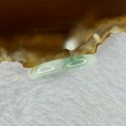 Type A Semi Icy Light Green with Blueish Green Patches Jadeite Ring 1.89g 4.1 by 2.9mm US8 HK 17.5 (External Roughs) - Huangs Jadeite and Jewelry Pte Ltd