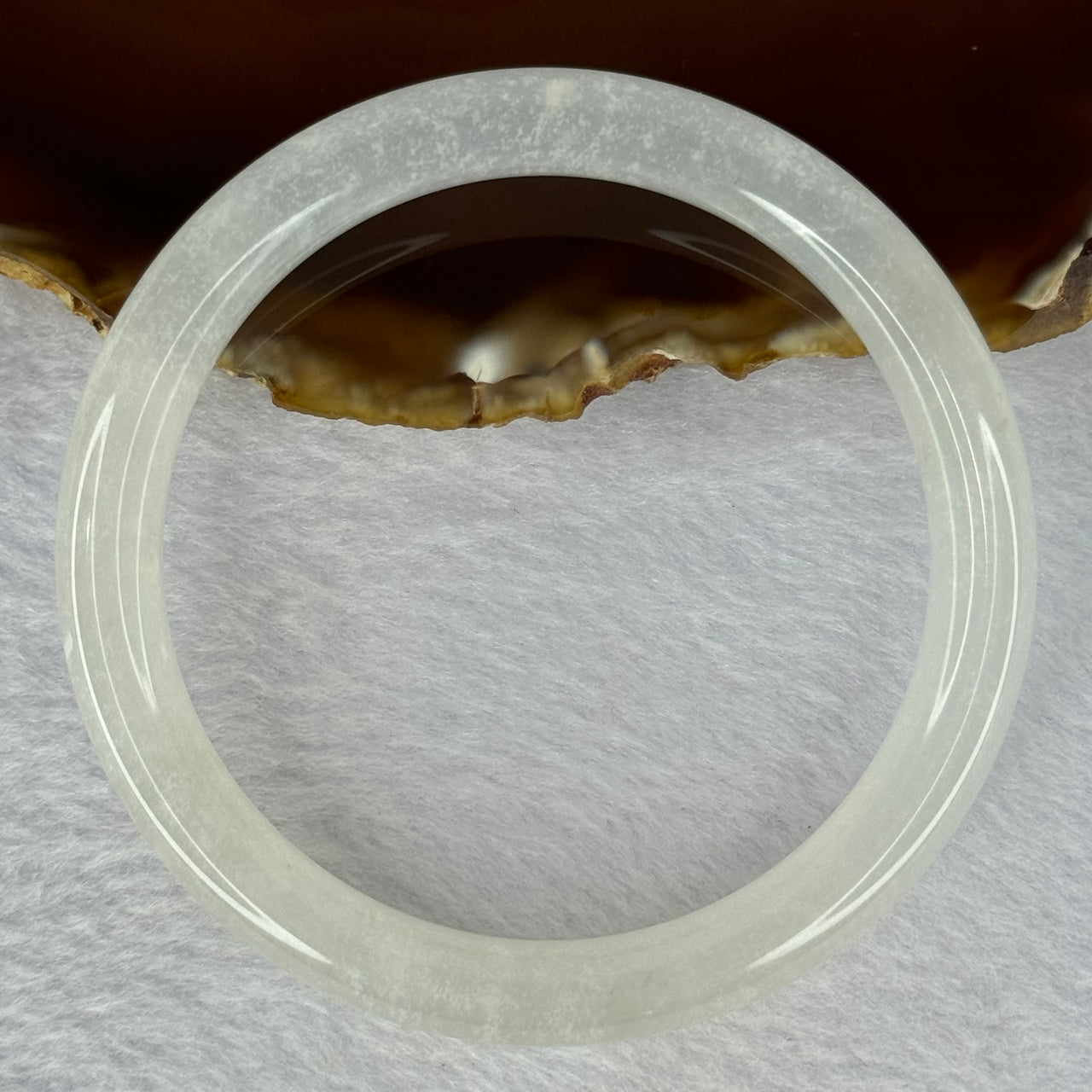 Transparent to White Quartzite Jade Bangle 天山玉手镯 60.6mm Bangle 38.60g 10.3 by 8.5mm - Huangs Jadeite and Jewelry Pte Ltd