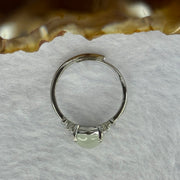 Type A Light Green Jadeite with Crystals in S925 Sliver Ring (Adjustable Size) 2.02g 9.7 by 8.2 by 3.5mm - Huangs Jadeite and Jewelry Pte Ltd