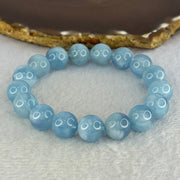 Natural Aquamarine Beads Bracelet 43.13g 18cm 12.4mm 17 Beads - Huangs Jadeite and Jewelry Pte Ltd