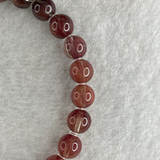 Red Unknown Stone Beads Bracelet 11.16g 15.5cm 6.6mm 27Beads - Huangs Jadeite and Jewelry Pte Ltd