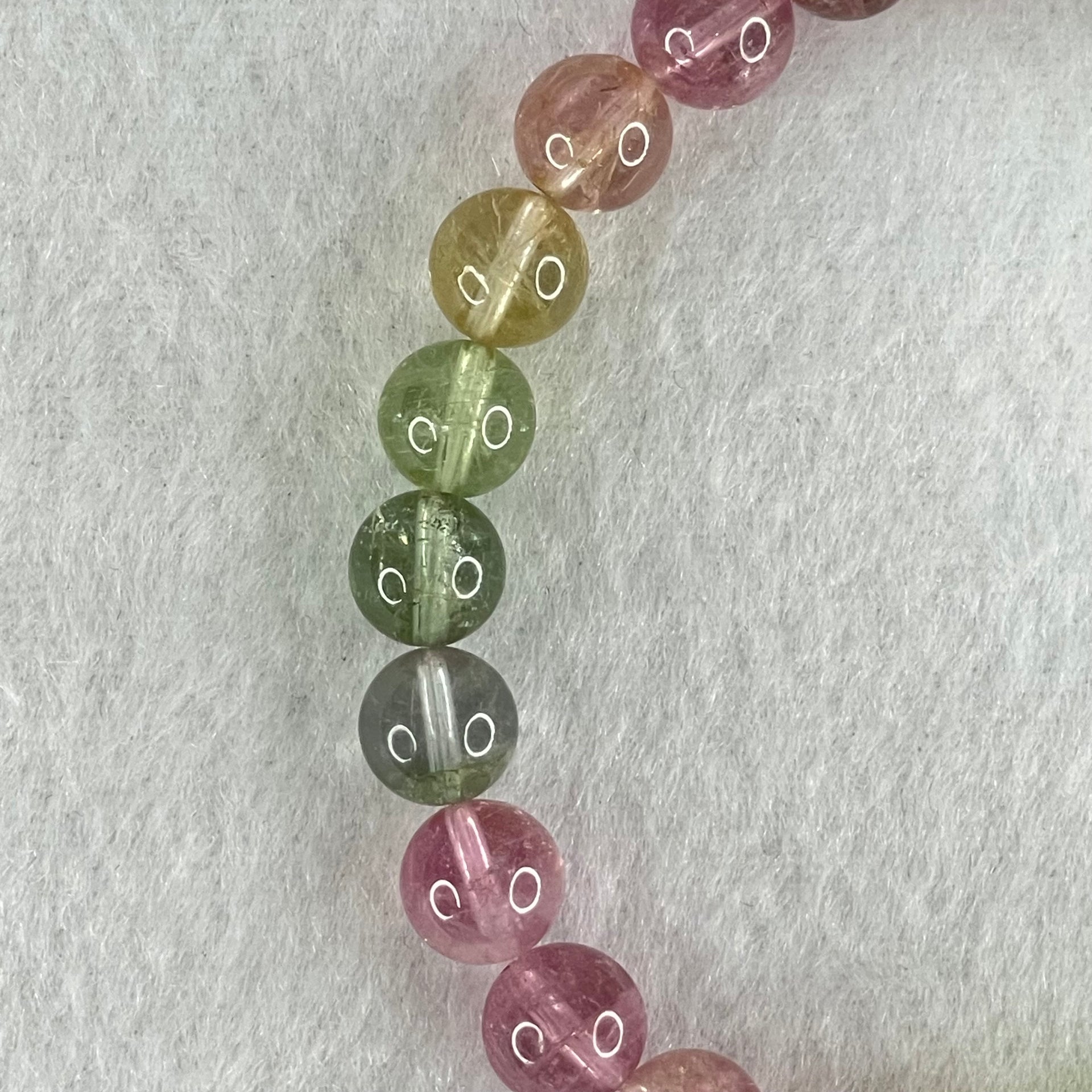 Good Grade Natural Elbaite Tourmaline Beads Bracelet 16.74g 15cm 7.8mm 24 Beads - Huangs Jadeite and Jewelry Pte Ltd