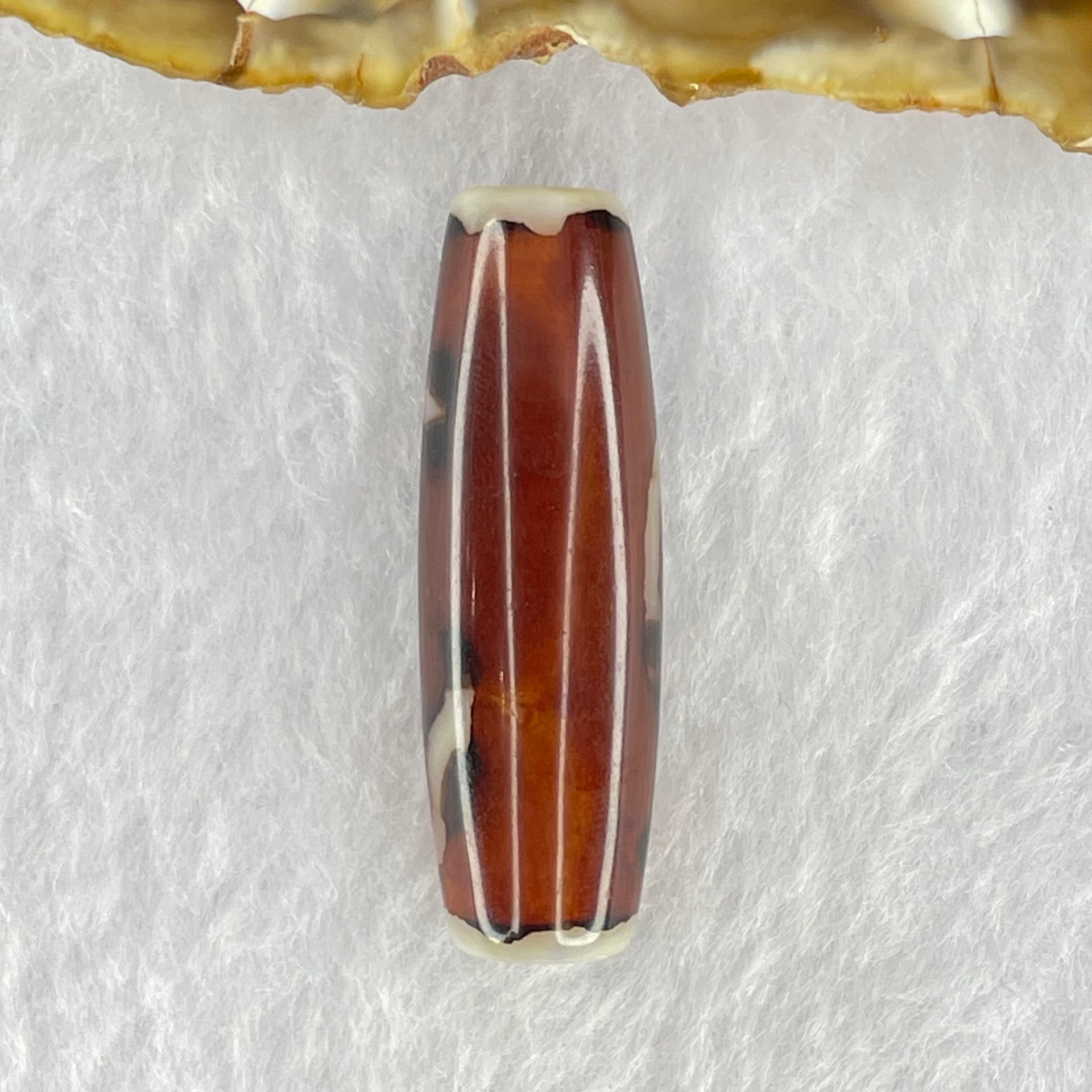 Natural Powerful Tibetan Old Oily Agate Ruyi Dzi Bead Heavenly Master (Tian Zhu) 如意天珠 8.46g 37.7 by 12.0mm - Huangs Jadeite and Jewelry Pte Ltd