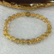Natural Golden Rutilated Quartz Beads 天然金发水晶手链 12.39g 14.5cm 7.3mm 25 Beads - Huangs Jadeite and Jewelry Pte Ltd