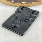 Type A Opaque Black Jadeite Jesus Christ Pendant 45.05g 58.8 by 38.9 by 8.8mm - Huangs Jadeite and Jewelry Pte Ltd