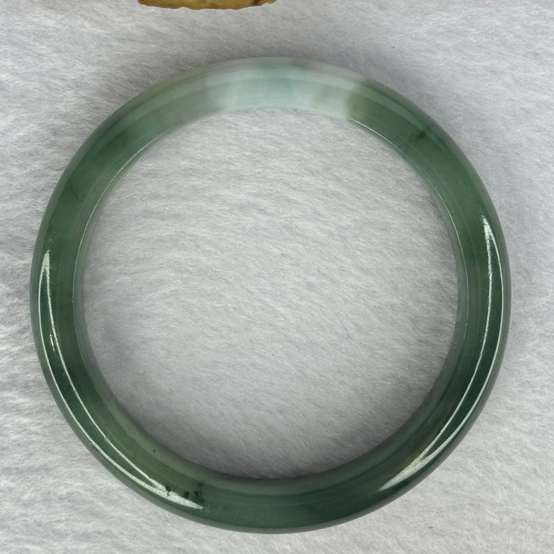 Type A Green and Faint Lavender Jadeite Bangle Internal Diameter 54.5mm 46.25g 11.2 by 8.0mm (Slight Internal Line) - Huangs Jadeite and Jewelry Pte Ltd
