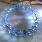 Good Grade Natural Blue Topaz Beads Bracelet 29.77g 15.5cm 9.4mm 21 Beads - Huangs Jadeite and Jewelry Pte Ltd