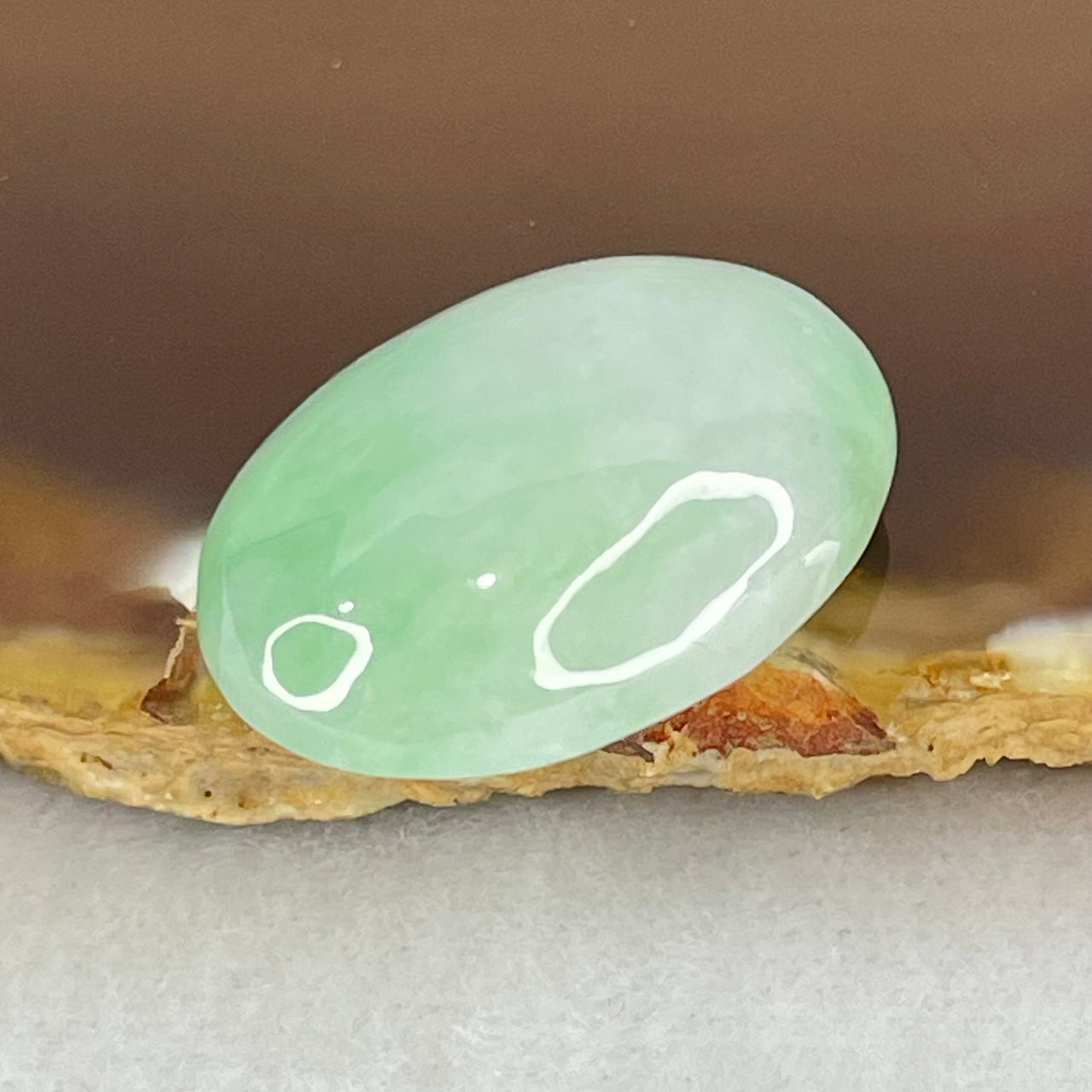 Type A Faint Lavender and Light Green Jadeite Cabouchon Stone For Setting 5.13g 22.8 by 15.8 by 8.0mm - Huangs Jadeite and Jewelry Pte Ltd
