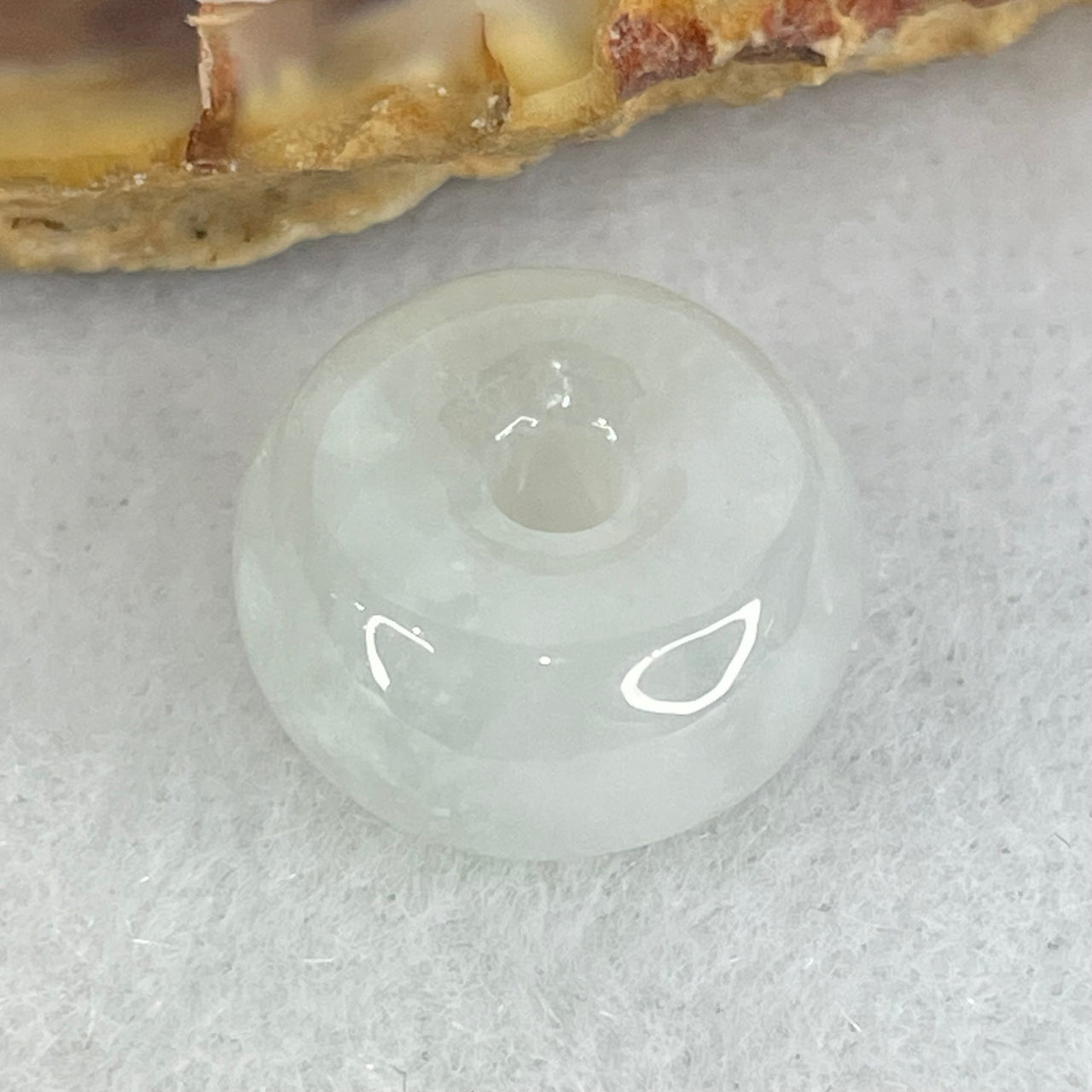 Type A Semi Icy Sky Blue Jadeite Ping An Kou Charm/Pendant 2.56g 13.4 by 7.2mm - Huangs Jadeite and Jewelry Pte Ltd