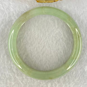 Type A Jelly Light Green and Brown Patches Jadeite Bangle Internal Diameter 54.2mm 49.77g 12.1 by 8.0mm (Slight Internal Lines) - Huangs Jadeite and Jewelry Pte Ltd
