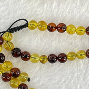 Natural Mixed Color (Red and Yellow) Amber Beads Necklaces 9.34g 5.3mm 110 + 12 Beads (Slight Rough on few Beads) - Huangs Jadeite and Jewelry Pte Ltd