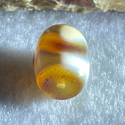 Natural Powerful Tibetan Old Oily Agate Tiger Tooth Daluo Dzi Bead Heavenly Master (Tian Zhu) 虎呀天诛 2.30g 13.1 by 10.1mm - Huangs Jadeite and Jewelry Pte Ltd