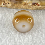 Natural Powerful Tibetan Old Oily Agate 1 Line Dzi Bead Heavenly Master (Tian Zhu) 2.08g 9.8 by 11.3mm - Huangs Jadeite and Jewelry Pte Ltd