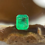 Natural Colombia Vivid Green Emerald (Beryl) Cut-Cornered Rectangular Step cut 0.43ct 5.0 by 4.0 by 2.6mm - Huangs Jadeite and Jewelry Pte Ltd