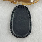 Type A Opaque to Partial Translucent Black Omphacite Jadeite Triple 3 Legged Toad Chan Chu with Coins and Ruyi Pendant 19.22g 53.0 by 34.7 by 7.6mm - Huangs Jadeite and Jewelry Pte Ltd