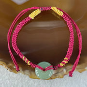 Type A Blueish Green Jadeite Ping An Kou Donut In String Bracelet 1.90g 12.5 by 3.8mm - Huangs Jadeite and Jewelry Pte Ltd