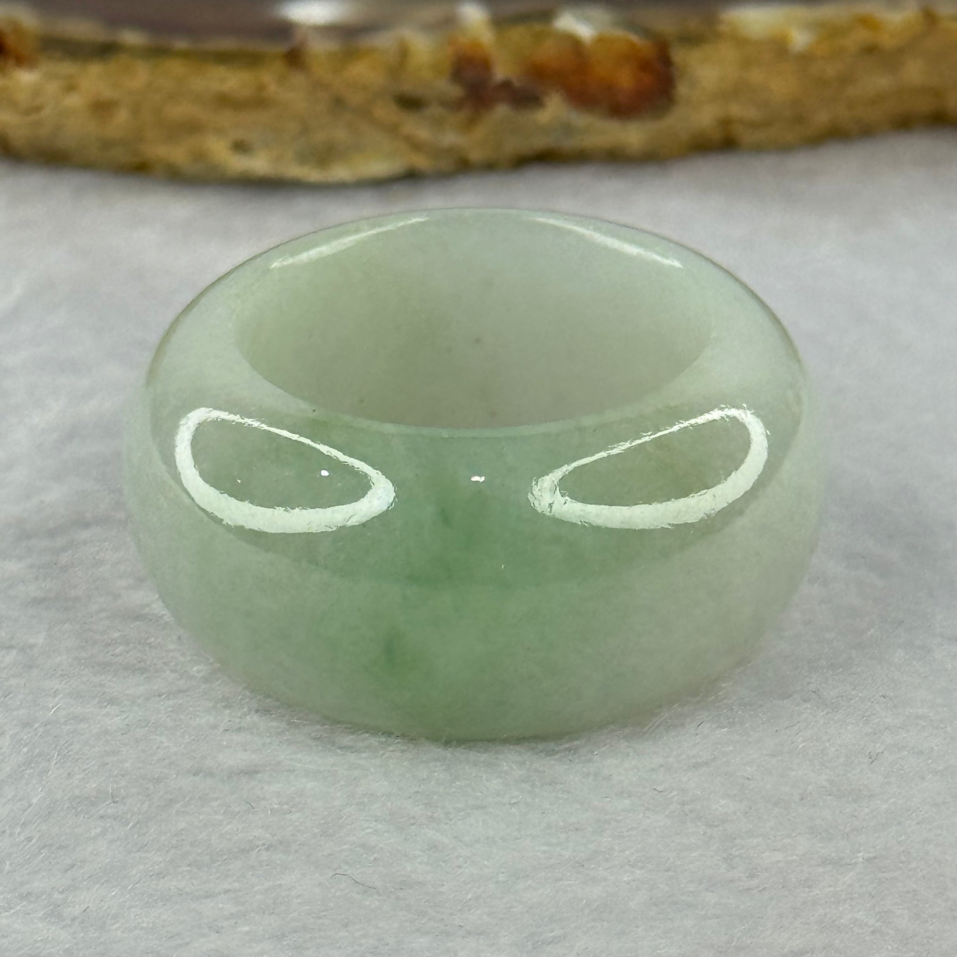 Type A Light Green Jadeite Ring 22.43g 16.2 by 6.3mm US13 HK29.25 - Huangs Jadeite and Jewelry Pte Ltd