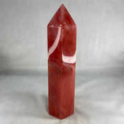 Cherry Quartz Tower with Wooden Stand Display 866.8g 59.3 by 50.0 by 210.0mm - Huangs Jadeite and Jewelry Pte Ltd