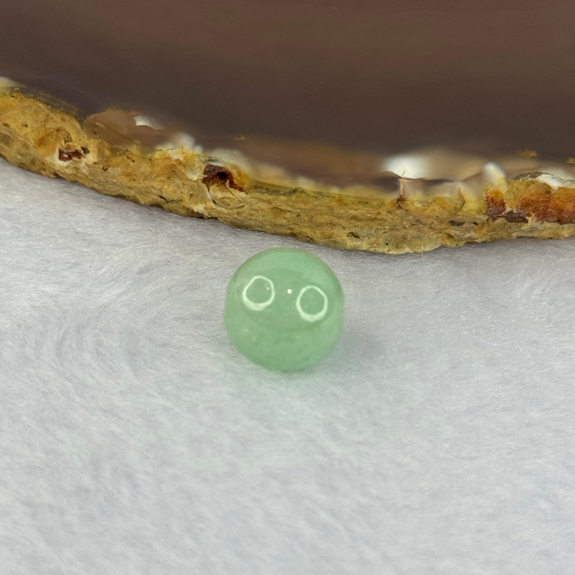 Type A Apple Green Jadeite Bead for Bracelet/Necklace/Earrings/ Ring 2.64g 11.6mm - Huangs Jadeite and Jewelry Pte Ltd