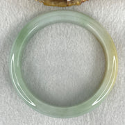 Type A Light Green with Yellow Piao Hua Jadeite Bangle 47.89g Internal Diameter 55.6mm 12.2 by 7.6mm (Slight Internal Lines) - Huangs Jadeite and Jewelry Pte Ltd