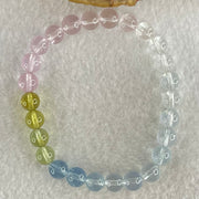 Very Very High Grade Transparent Natural Morganite Beryl Beads Bracelet 13.18g 15.5cm 7.4mm 26 Beads - Huangs Jadeite and Jewelry Pte Ltd