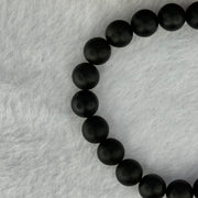 Natural Dark Matt Black Amber Beads Bracelet 天然大黑天翁琥珀手链 7.16g 15cm 8.3mm 22 Beads - Huangs Jadeite and Jewelry Pte Ltd