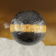 Natural Powerful Tibetan Old Oily Agate 1 Lines Dzi Bead Heavenly Master (Tian Zhu) 1.54g 10.4 by 10.5mm - Huangs Jadeite and Jewelry Pte Ltd