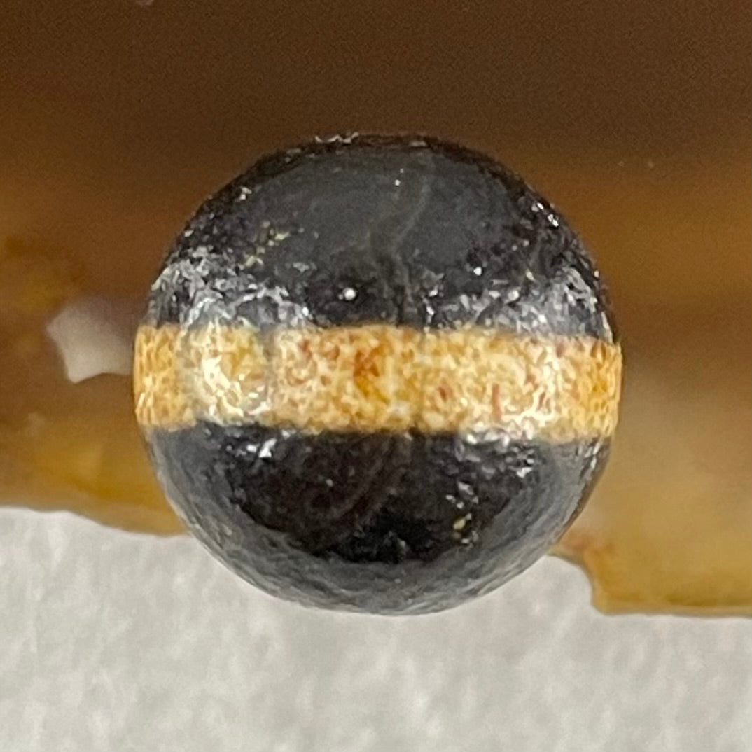 Natural Powerful Tibetan Old Oily Agate 1 Lines Dzi Bead Heavenly Master (Tian Zhu) 1.54g 10.4 by 10.5mm - Huangs Jadeite and Jewelry Pte Ltd