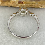 Type A Semi Icy Light Lavender Cabochon Jadeite in S925 Sliver Ring (Adjustable Size) 1.43g 4.2 by 2.5mm - Huangs Jadeite and Jewelry Pte Ltd