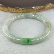 Type A Mixed Green Jadeite Bangle 39.72g Inner Diameter 57.2mm 8.7 by 8.4mm (External Lines) - Huangs Jadeite and Jewelry Pte Ltd