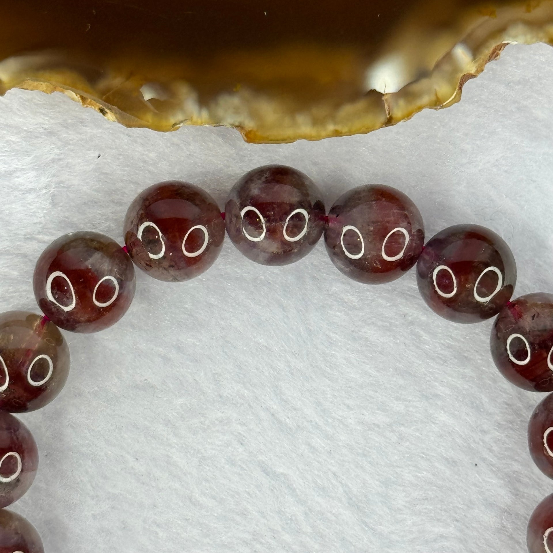 Above Average Natural Auralite 23 Bracelet 天然激光23手链 39.33g 18cm 11.8mm 18 Beads - Huangs Jadeite and Jewelry Pte Ltd