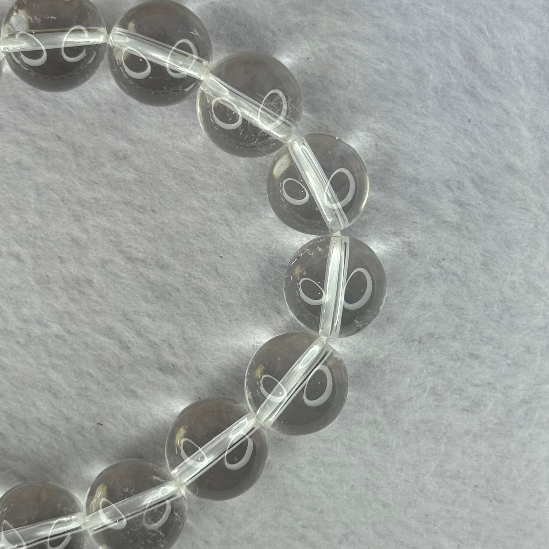 Natural Clear Quartz Beads Bracelet 天然白水晶手链 46.33g 17.5cm 12.9mm 16 Beads - Huangs Jadeite and Jewelry Pte Ltd