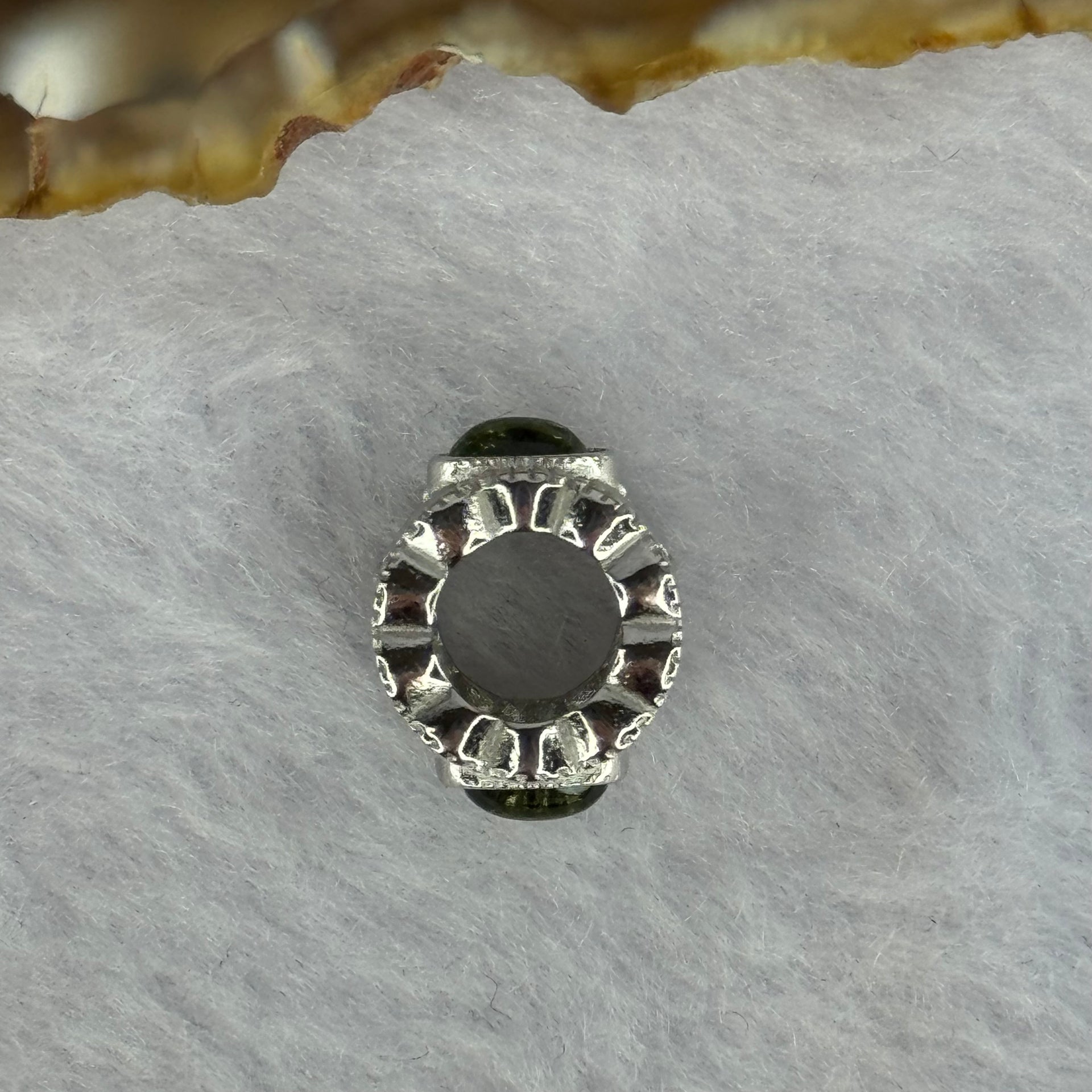 Natural Czech Republic Moldavite Meteorite Crystal in S925 Sliver Bracelet Charm 2.41g 15.1 by 11.9 by 9.3mm / 6.0 by 3.8 by 2.0mm - Huangs Jadeite and Jewelry Pte Ltd