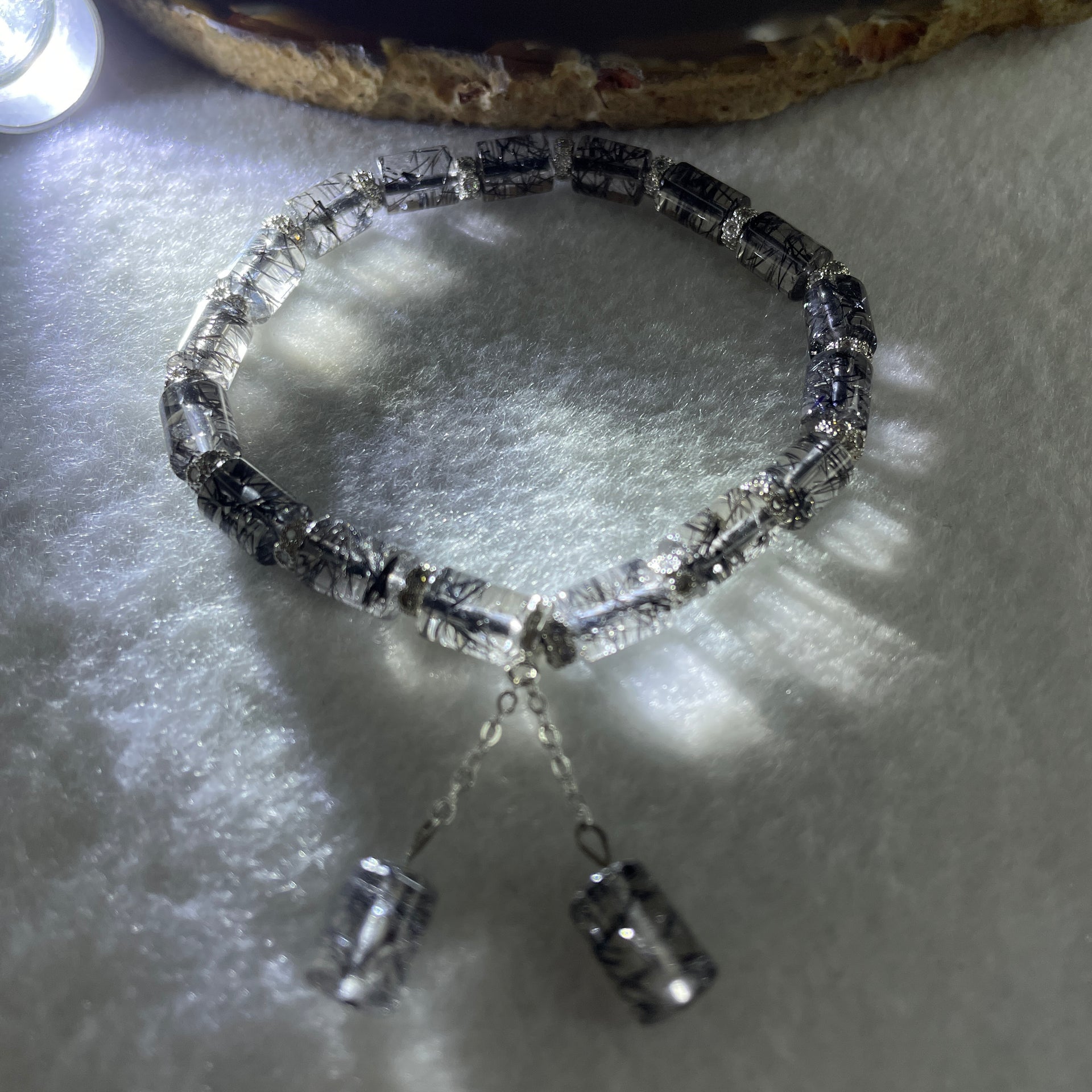 Natural Black Rutilated Quartz Lulu Tong Bracelet 16.33g 16.5cm 6.4mm 17 Lulu Tong - Huangs Jadeite and Jewelry Pte Ltd