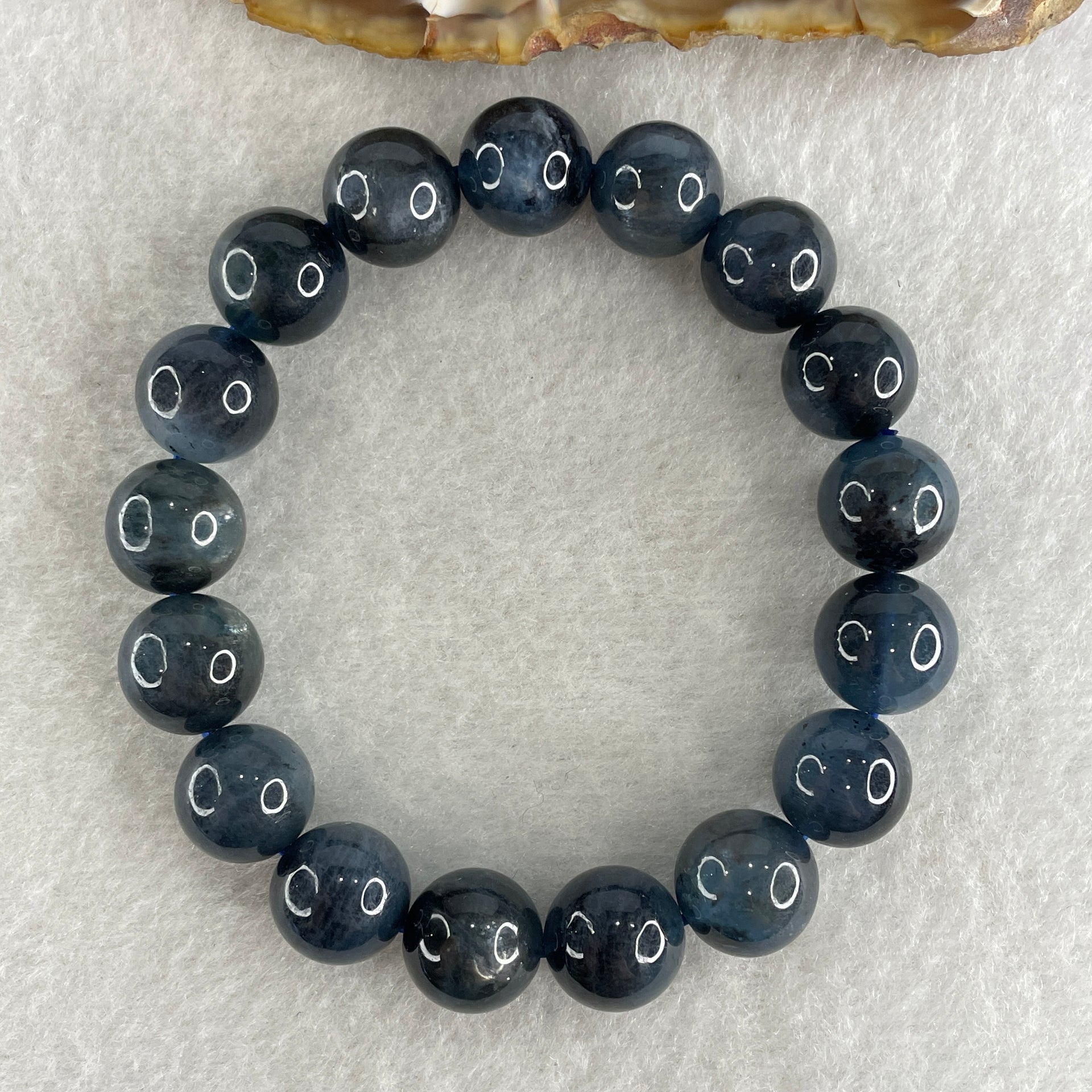 Above Average Natural Blue Devil Aquamarine Beads Bracelet 37.72g 16cm 11.8mm 17 Beads - Huangs Jadeite and Jewelry Pte Ltd