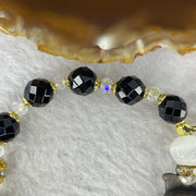 Black Agate Onyx with Selenite Bracelet 13.12g 8.0 mm 10 Beads - Huangs Jadeite and Jewelry Pte Ltd