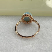 Natural Larimar in S925 Silver Rose Gold Color Ring (Adjustable Size) 1.97g 9.1 by 5.0mm - Huangs Jadeite and Jewelry Pte Ltd