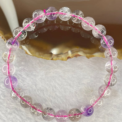 Natural super 7 Crystal Bracelet 15.38g 7.8mm 25beads - Huangs Jadeite and Jewelry Pte Ltd